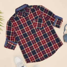 Pantaloons Junior Boys Red & Blue Cotton Checks Full Sleeves Shirts-picture-20