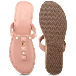 Inc.5 Women's Peach T-Strap Wedges image 3