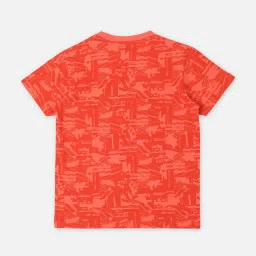Pepe Jeans Kids Peach & Orange Printed T-Shirt image 2