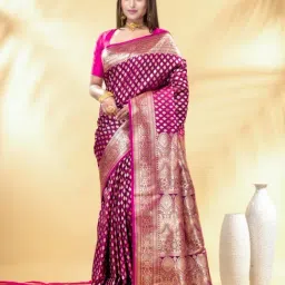 Charukriti Magenta Silk Embellished Saree-picture-41