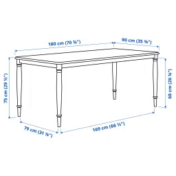 ikea danderyd Dining table, white, 180x90 cm image 4