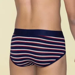 XYXX Navy Striped Micro Modal Briefs image 2