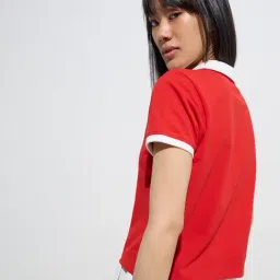 studiofit women Studiofit by Westside Red Text Printed Cotton-Blend T-Shirt image 2