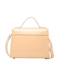 Tohl Abbey Beige Solid Medium Handbag image 3