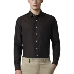 Louis Philippe Black Cotton Slim Fit Printed Shirt-picture-31