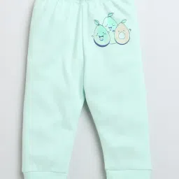Bumzee Girls Mint Green & White Printed Full Sleeves Bodysuit With Pyjamas image 4