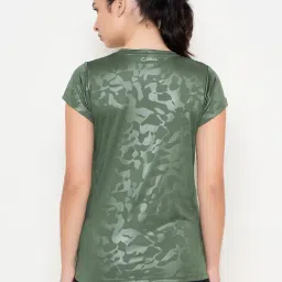 Clovia Green Polyester Regular Fit Camouflage T-Shirt image 2