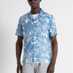 Antony Morato Blue Cotton Straight Fit Floral Print Shirt-picture-11