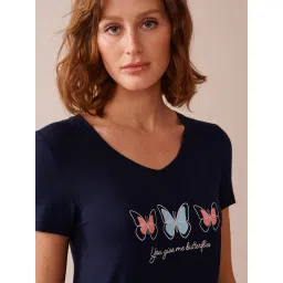 La Vie En Rose Butterfly Print Soft Jersey Short Sleeve Sleepshirt image 3