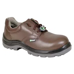 Zain Safety Premium Steel Toe Safety Shoes PU Double Density Low Ankle Brown Buff CG Genuine Leather Size UK12, ZM-05-picture-24
