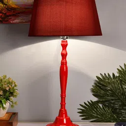 Homesake Red & Red Solid Handcrafted Bedside Standard Table Lamp-picture-30
