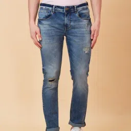 Being Human Blue Slim Fit Distressed Jeans-image-20