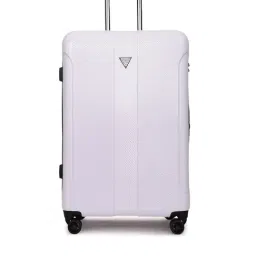 Guess White Textured Lustre Trolley Bag-image-32