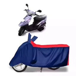 Auto Pearl Two Wheeler Cover with Bag for TVS Teenz, Red & Blue-picture-36