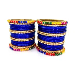 AMSHA Blue Glass Artificial Stones Bangle image 3