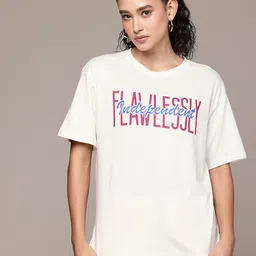 The Roadster Life Co. Printed Drop-Shoulder Sleeves Oversized Pure Cotton T-shirt image 4