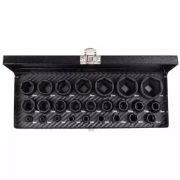 FORCEKRAFT 25 Pcs Manual Sockets Kit Chrome Vanadium Steel 1/2 Inch & 1/4 Inch (12.7 mm & 6.3 mm) Drive Size , FK-50121K image 2