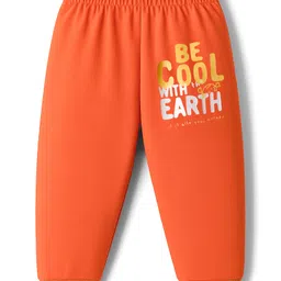 Tango Fleece Knit Full Length Woollen Pant With Text Print - Orange-picture-17