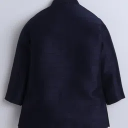 Ahhaaaa Velvet Solid Kurta Pant With Sequins Embellished Ethnic Designed Jacket Set - Navy Blue image 4