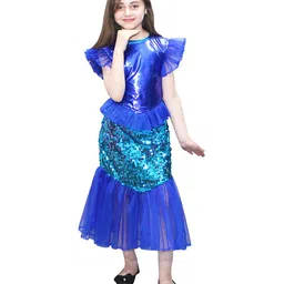 Kaku Fancy Dresses Mermaid Gowns Dress Fairy Tales Theme Costume Set  - Blue image 4