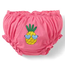 Doodle Poodle Single Jersey Knit Bloomers With Polka Dots & Fruit Print Pack Of 3 - Orange Yellow & Pink image 4