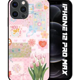 QRIOH Floral Printed iPhone 12 Pro Max Back Case Mobile Accessories image 2