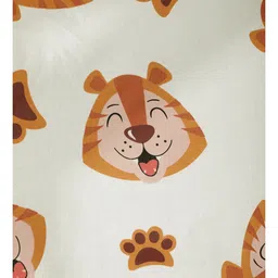 Klotthe Cream Cartoon Characters 400 TC Pure Cotton Fitted Double Bedsheet with 2 Pillow Covers image 5