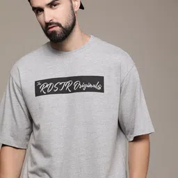 The Roadster Life Co. Pure Cotton Typography Printed Drop-Shoulder Sleeves Casual T-shirt-picture-11