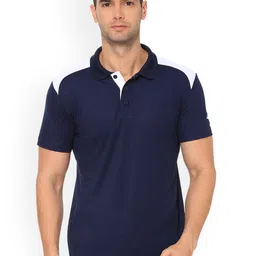Puma Men Blue Solid Polo Collar T-shirt image 1