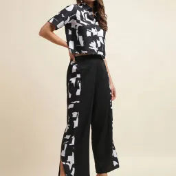 SELVIA Black & White Printed Co-ord Set image 3