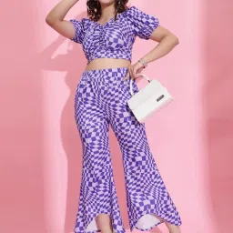 SELVIA Purple Printed Co-ord Set image 3