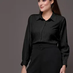 SELVIA Black Regular Fit Shirt image 3