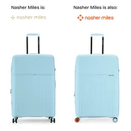 Nasher Miles Krabi Light Blue 8 Wheels Large Hard Cabin Trolley Bag Set of 2 image 2