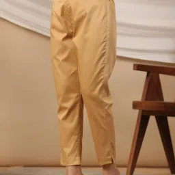 Juniper Gold Solid Lycra Women Drawstring Pants With Single Side Pocket image 3