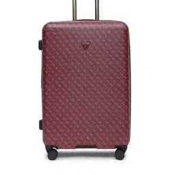 Guess Red Printed Jesco Trolley Bag-image-7