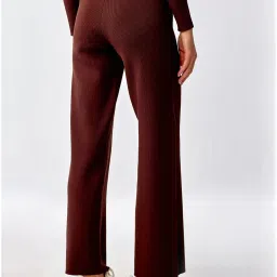 Cover Story Brown Flare Fit Mid rise Trousers image 2