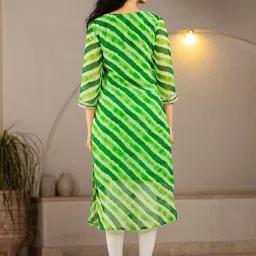 Yufta Green Printed Straight Kurta image 2