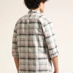 Bushirt Peach 100% Cotton Checked Shirt image 2