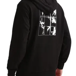 Calvin Klein Black Regular Fit Printed Hooded Sweatshirt image 2