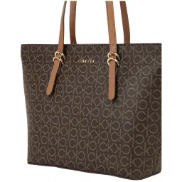 CALVIN KLEIN Brown SERAFINA Logo Tote image 2