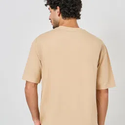 Styli Beige Relaxed Fit Printed Oversized Crew T-Shirt image 2
