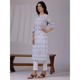 W Multi Pure Cotton Floral Kurta image 4