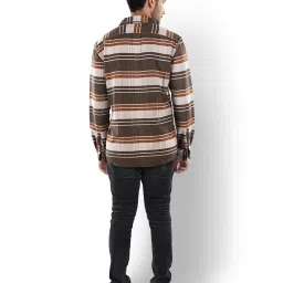 celio Celio* Brown Regular Fit Striped Shirt image 2