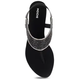 Mochi Women's Black Back Strap Sandals image 3
