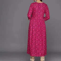 Libas Pink Embroidered A Line Kurta image 2