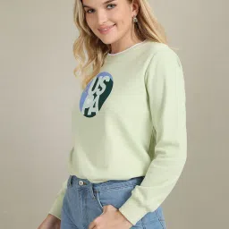 U.S. Polo Assn. Light Green Graphic Print Sweatshirt image 3