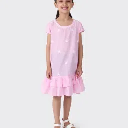 Fabindia Kids White Cotton Embroidered Dress-picture-32