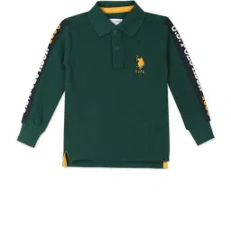 U.S. Polo Assn. Kids Dark Green Logo Print Polo T-Shirt-picture-10