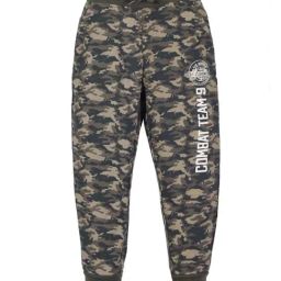 Plum Tree Kids Green & Beige Cotton Camouflage Joggers-picture-11