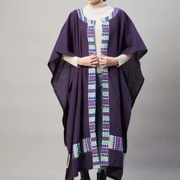 Inweave Purple Cotton Poncho-picture-15